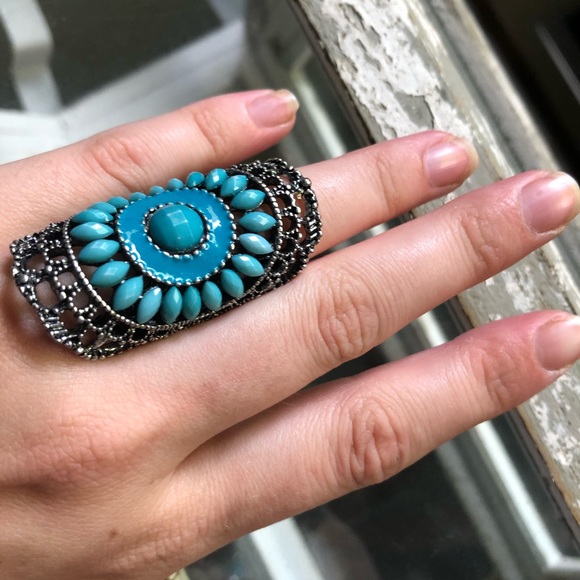 Large turquoise & silver ring💫 - Picture 4 of 6
